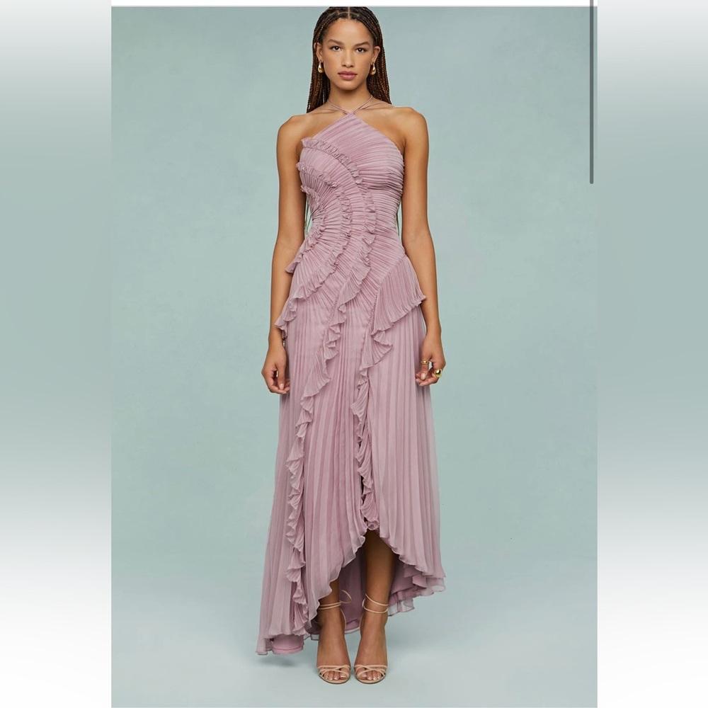 Elegant Pink Ruffled Dress